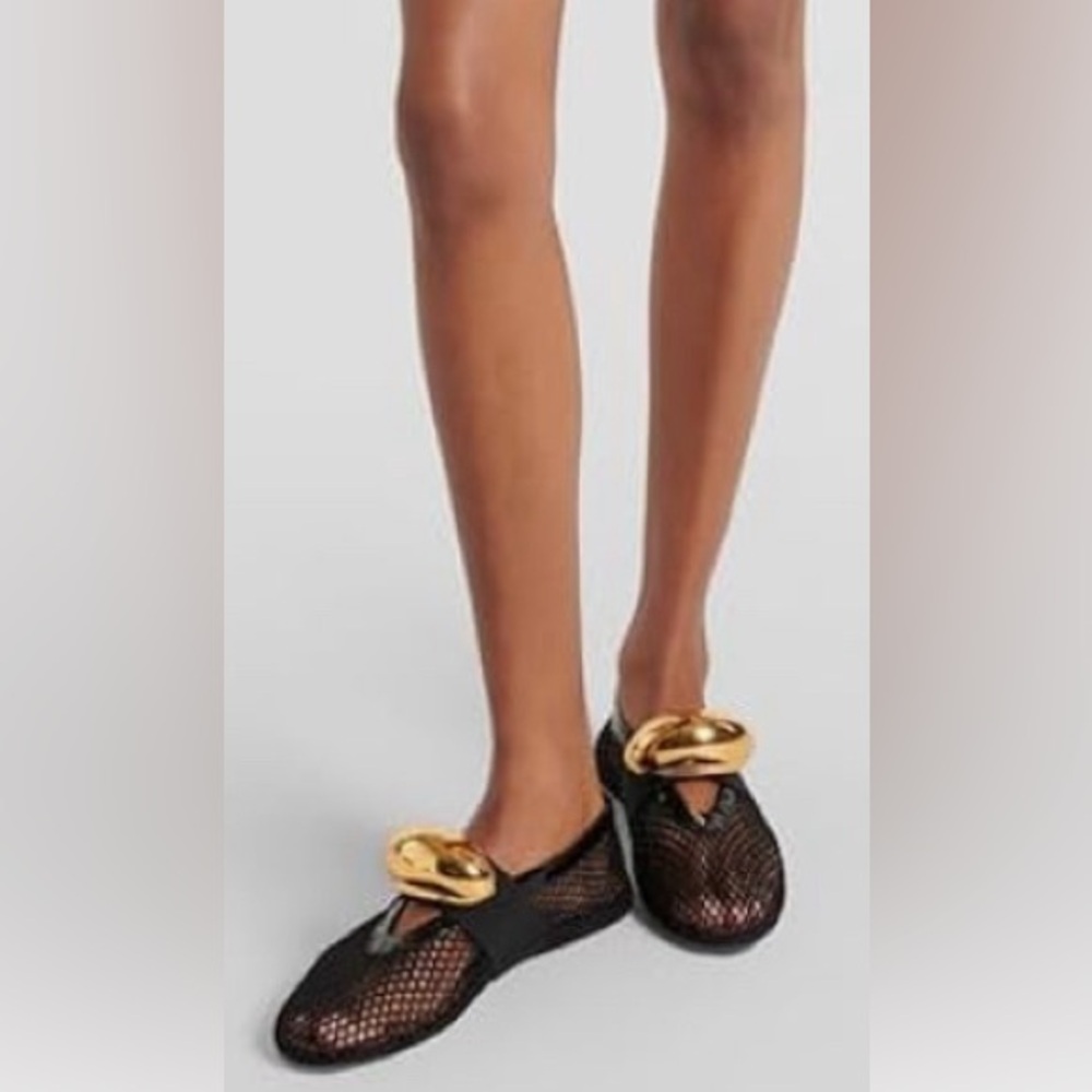 Mesh shoes with gold buckle NWT